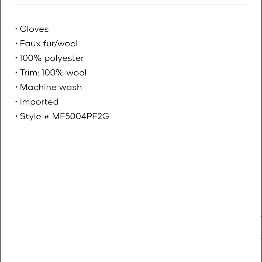 Womens Michael Kors Faux Fur Wool Gloves - Black